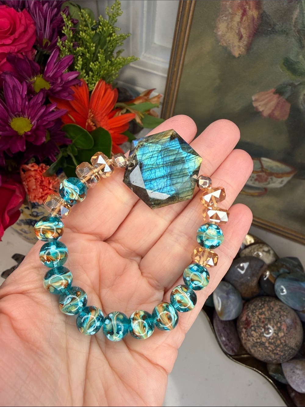 LIGHT ON WATER • The Wild Shore No. 10 • Artisan Gemstone Bracelet: B1358